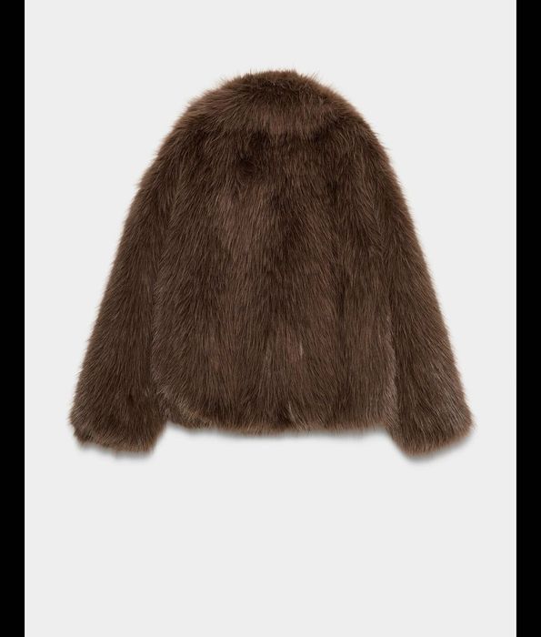 ZARA дамско палто с косъм
