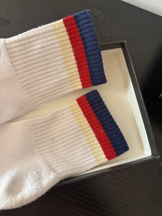 Șosete Gucci Alb / Bleumarin / Roșu