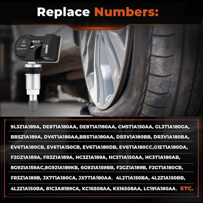 Многопротоколни TPMS сензори за налягане в гумите, подходящи за Ford всички модели - 4 бр.