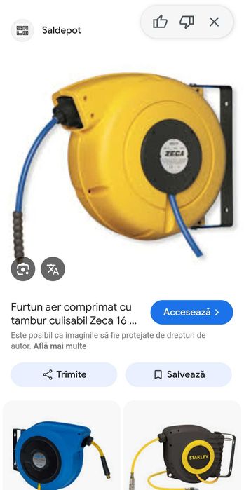 Furtun aer comprimat retractabil