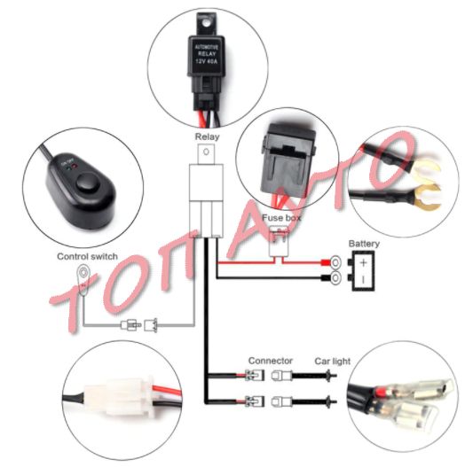 Кабели Лед Барове и Халогени 3,5м С Ключ Реле Индикатор