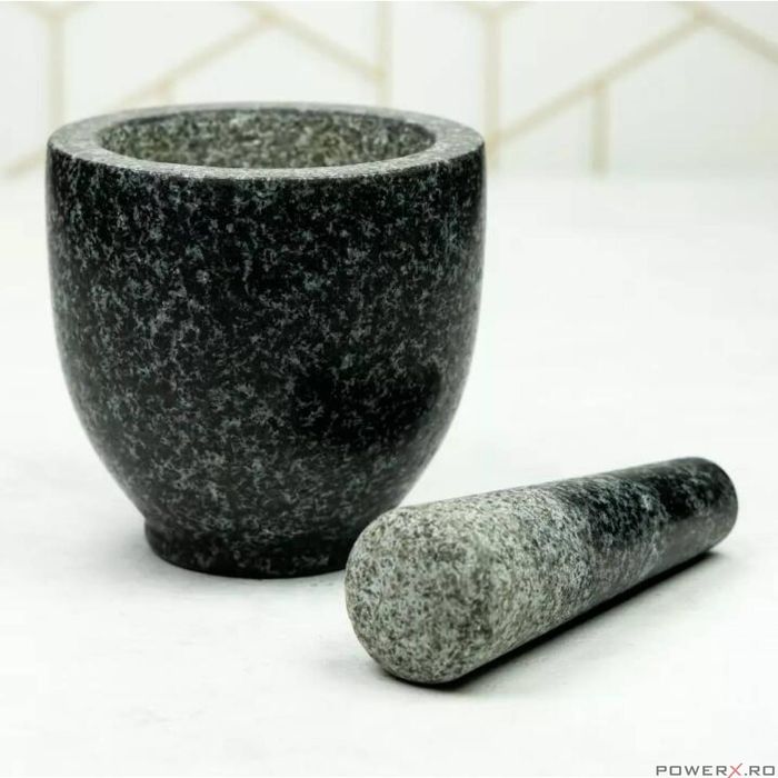 Mojar cu pistil din granit, 12cm negru, Kinghoff