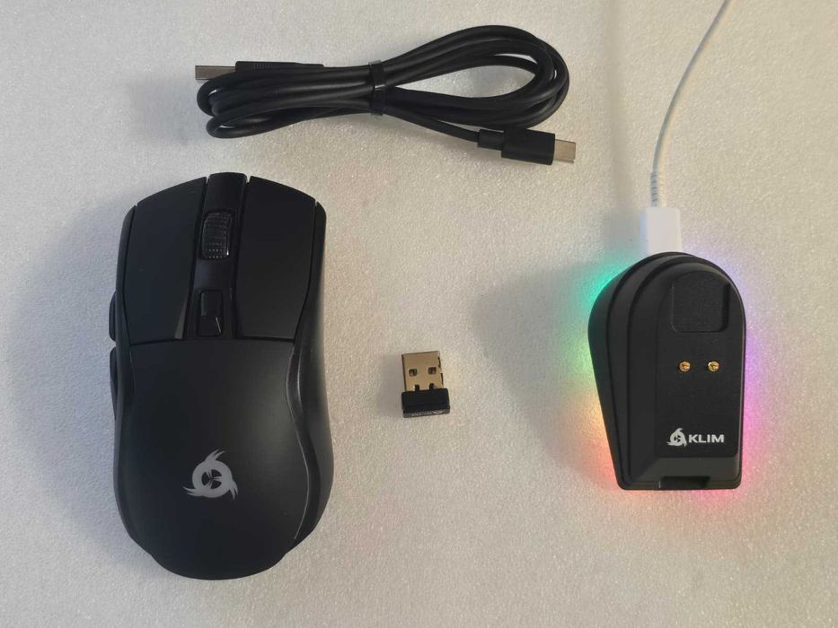 Mouse Gaming Wireless KLIM Blaze Pro, RGB, 6000 DPI, Stație Încărcare