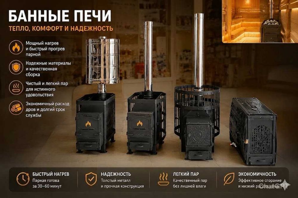 Топовые печи для бани