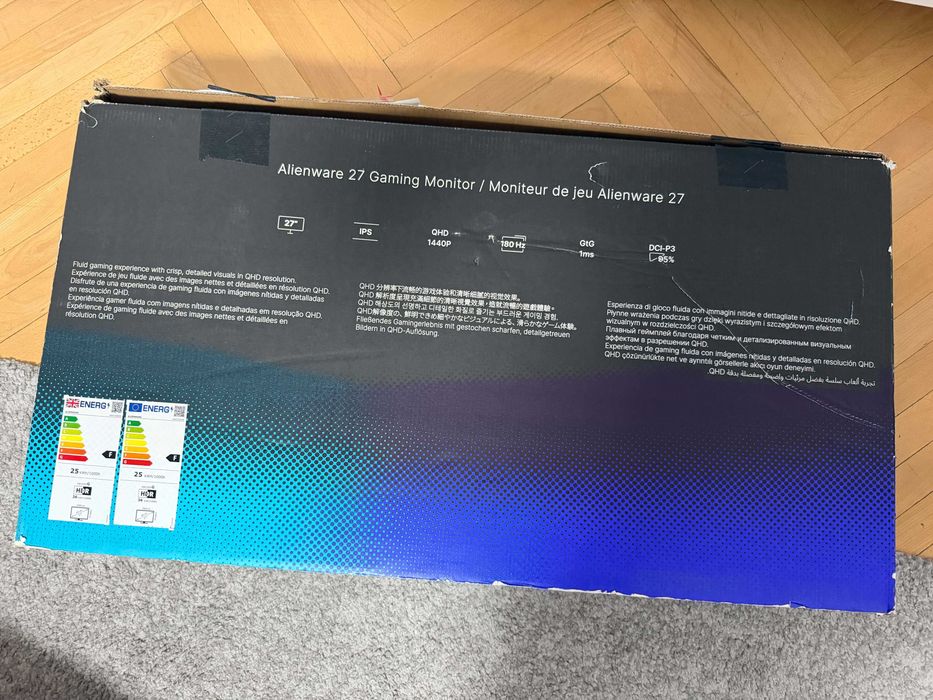 Monitor Gaming LED IPS DELL Alienware AW2725DM, 27", QHD, 180Hz, AMD FreeSync, HDR 400, negru