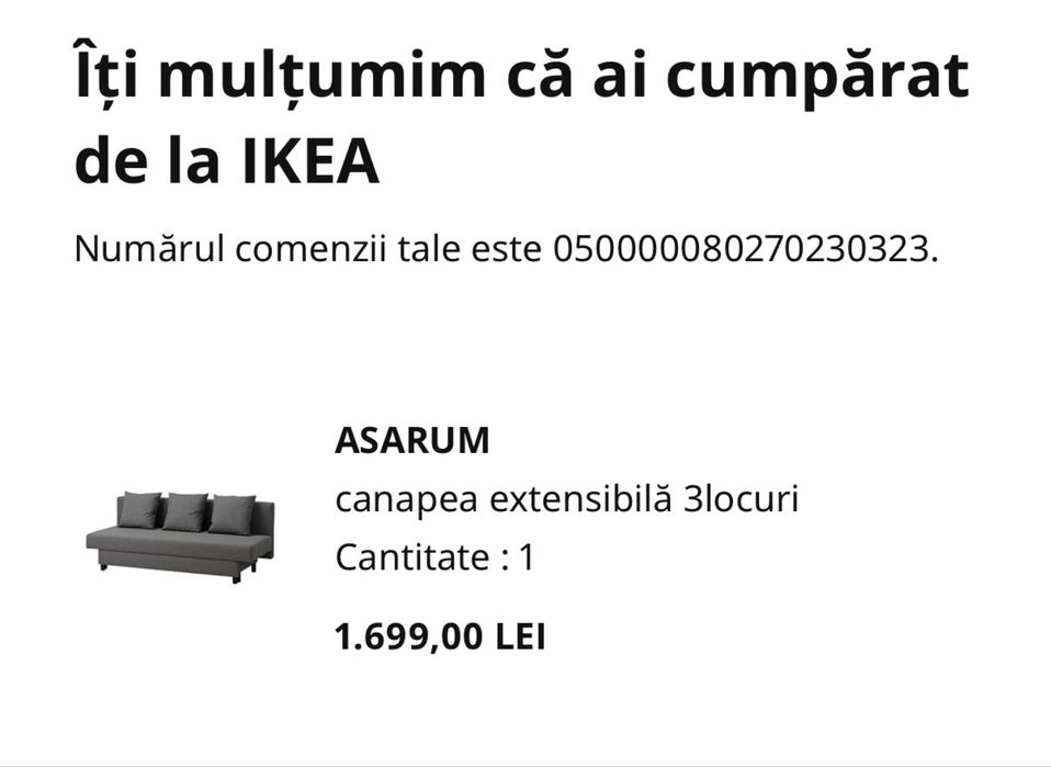 Canapea Asarum Ikea