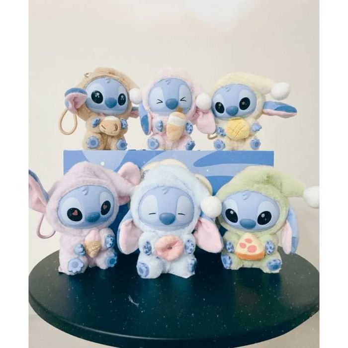 Комплект 6 броя Labubu играчка Стич – Плюшен ключодържател 18см