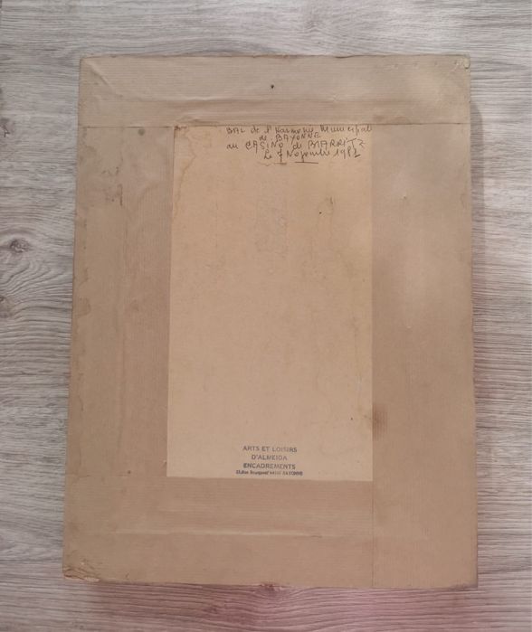 Антикварна френска емайлирана картина на марката HELCA озаглавена Пътят от Морис дьо ВЛАМИНК размери 26х31см. занаятчийска патентована изработка