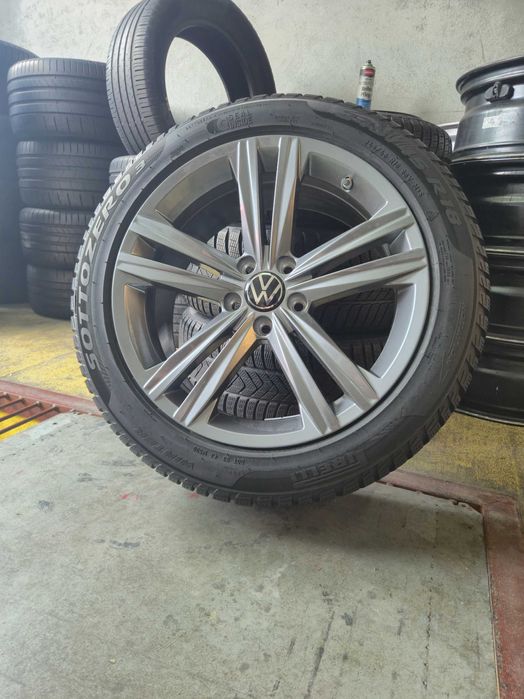 4 ROTI Jante + Anvelope Aliaj - 5x112 245/45/18 - PIRELLI IARNA - CA NOI - DOT 2023 DEMO Showroom 2023 OEM VW Passat Arteon Skoda Seat