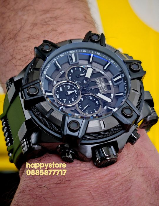 INVICTA Gunmetal green/black 52 mm, Инвикта нов ръчен часовник