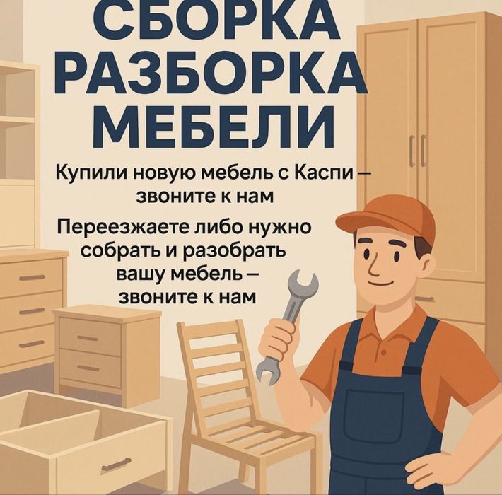 Сборка  корпусной мебили разборка мебели