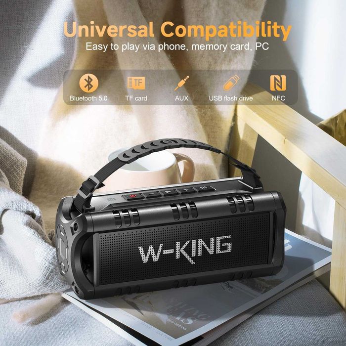 Bluetooth тонколонка W-King 30W, 5,000 mAh Battery, TWS, NFC, TF Card