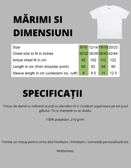 Tricou personalizat pentru femei - Gat rotund / in V - Orice design