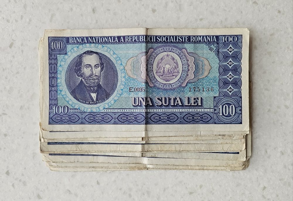 18 bancnote 100 lei Nicolae Balcescu