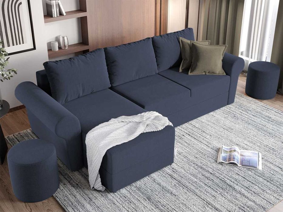 Coltar extensibil cu lada Bonito Bleumarin