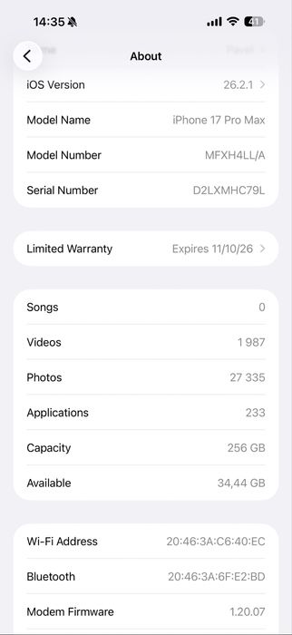 Iphone 17 pro max 256gb