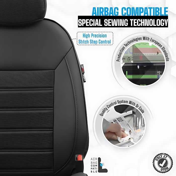 Комплект 4 седалки LUX Черна Тапицерия за седалки Otom Premium PRM101