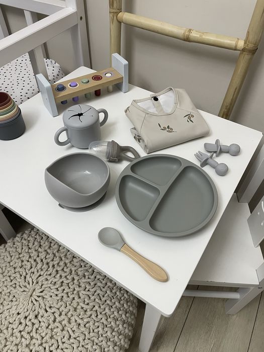 Силиконови прибори, подложка, чинийка за хранене