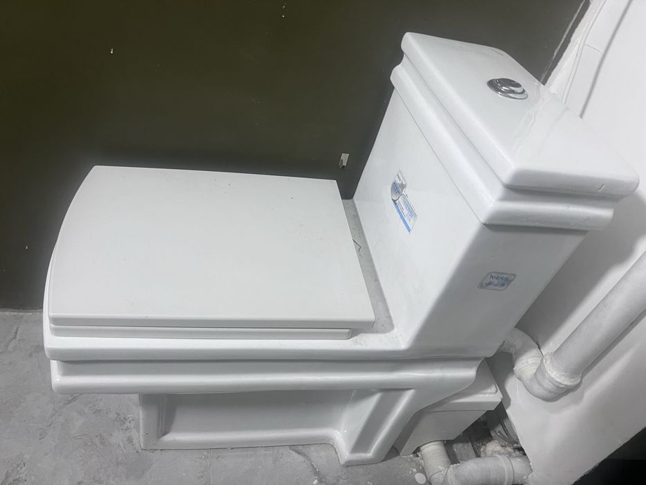 Унитаз цельный в хорошем состоянии в комплекте