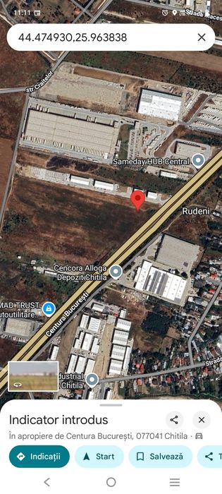 Teren 14.100 mp Centura București Sameday Hub Central, Chitila