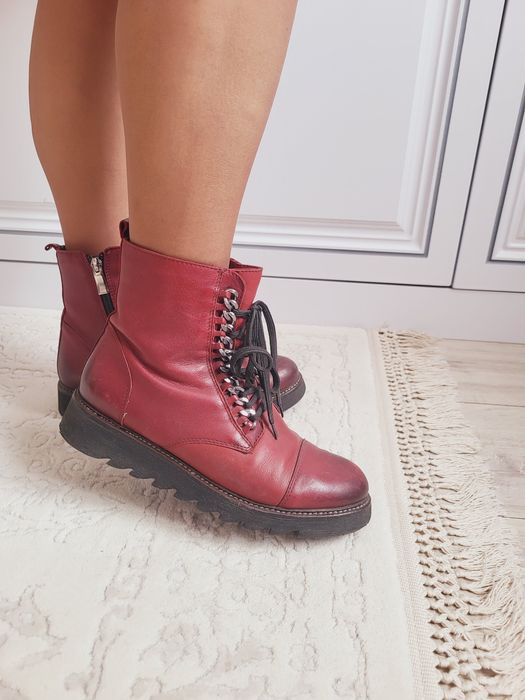 Кожаные зимние ботинки