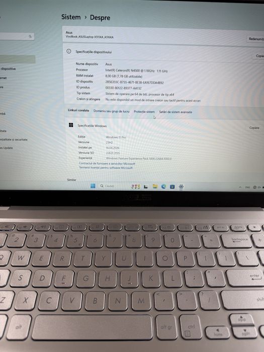 Laptop ASUS VivoBook 15 X515K | Windows 11 Pro | 8GB RAM | Aproape Nou
