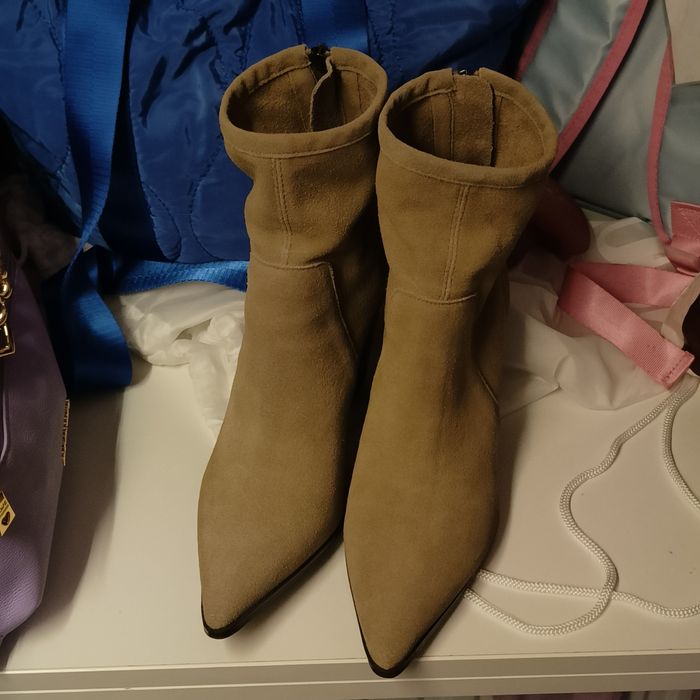 Botine piele nabuc grej 37 Reserved
