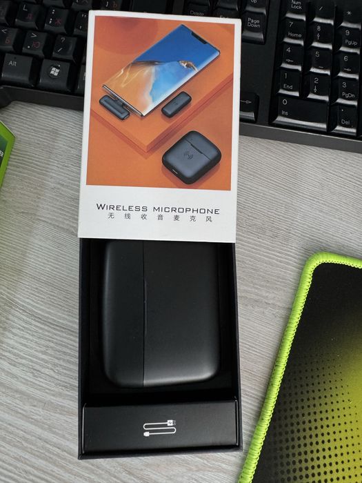 Simsiz qisqichli mikrofon, 2 tasi 1 da, iPhone