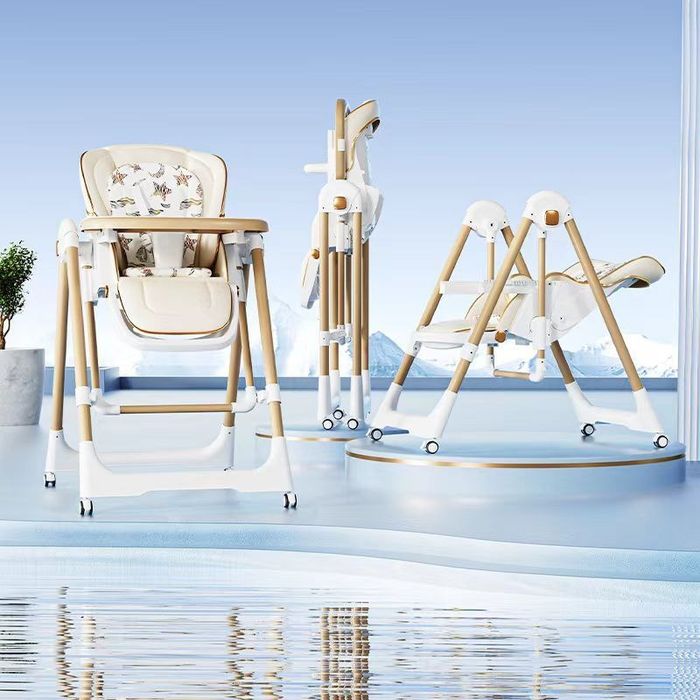 Детский стульчик для кормления 3-в-1, складной и регулируемый