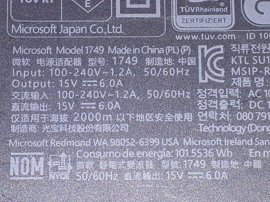 Dock Microsoft Surface Pro 1661 cu incarcator de 90W 15V 6A