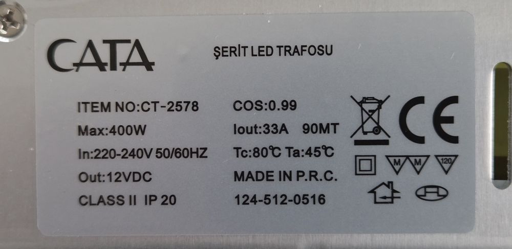 Sursa de Alimentare 12V,  33A,  400W, IP 20  Sursa Alimentare Pentru 90 Metri Banda Led  Produs  Nou  In  Ofertă