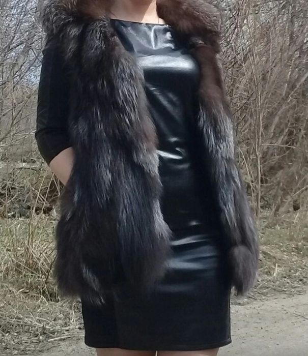 Жилет чернобурка