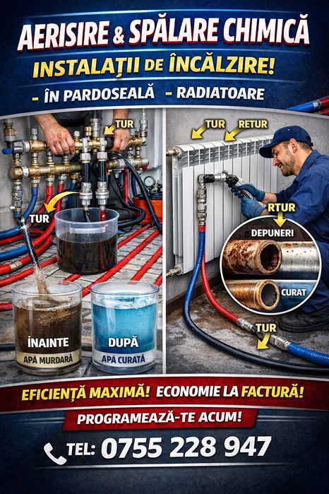 Spălare Chimică Instalații Încălzire Pardoseală și Calorifere •