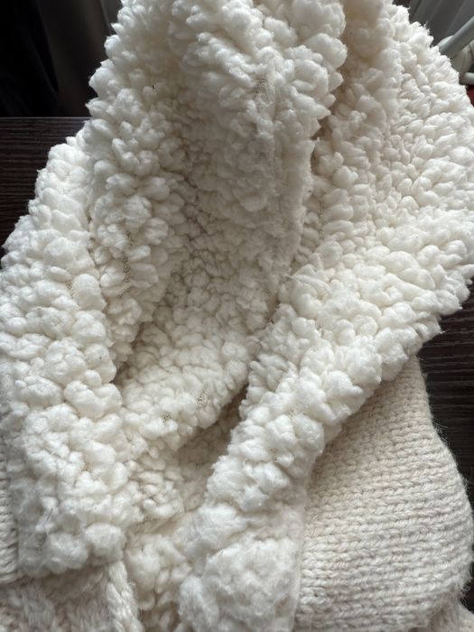 Теплый детский вязаный комбинезон