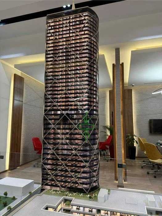 *Piramit Tower ул.Бабура,.Нукус 2ком квартира с кадастром 59м2 коробка