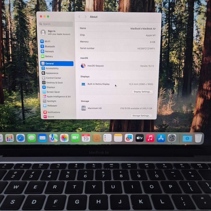 Macbook air 2020 cu m1 8gb ram 256gb cutie impecabil bat 94% 35474/ 33700