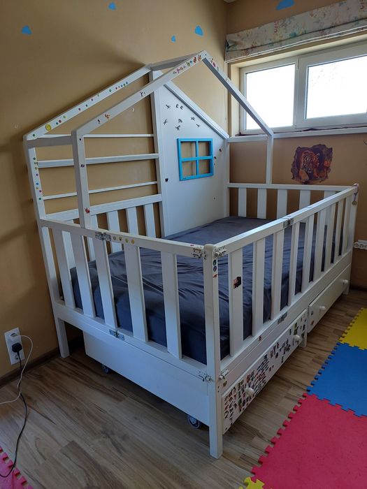 Pat copii + saltea 120x200cm