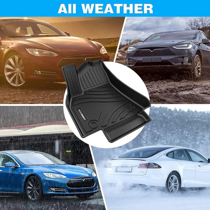 К-кт 3 части 3D трислойни TPE стелки за Tesla Model Y (2019-2023), NOVSIGHT, черни