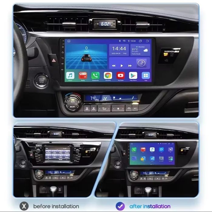 Navigatie android Toyota Corolla GPS Waze YouTube Carplay BT