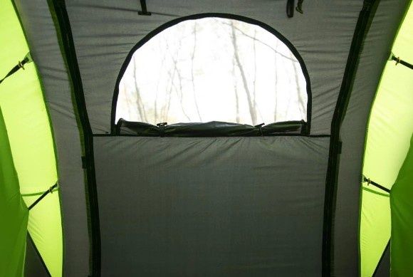 Cort camping Bojan 4, 4 persoane, Impermeabil 4000 mm, Inaltime 140 cm, Montaj rapid, Negru/Lime