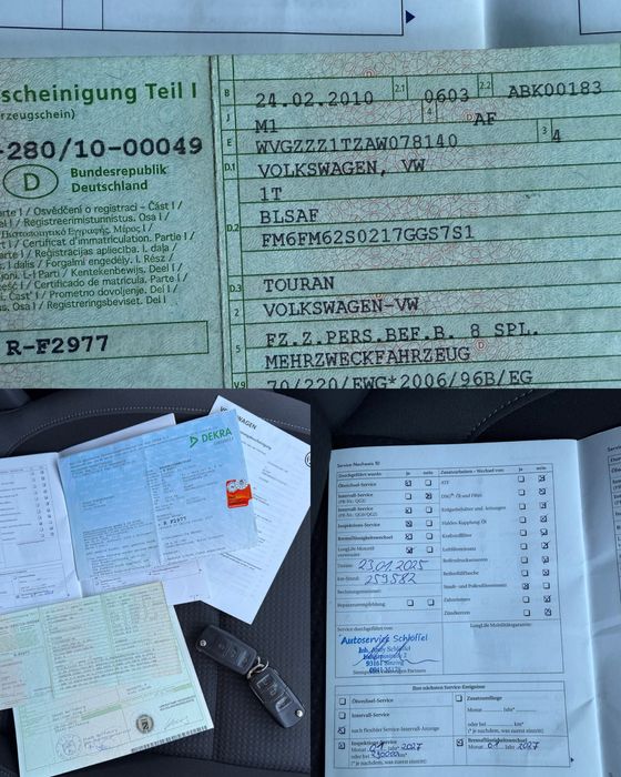 Volkswagen touran 1.9 diesel 6 trepte 2010 istoric service complet