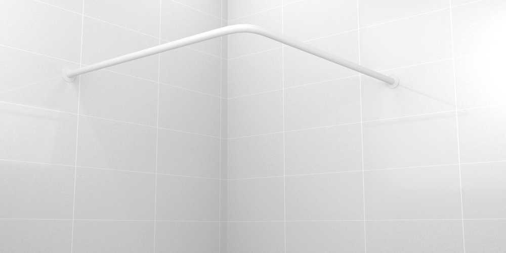 Карниз для шторки в ванной угловой (180х90)(90x90x90)