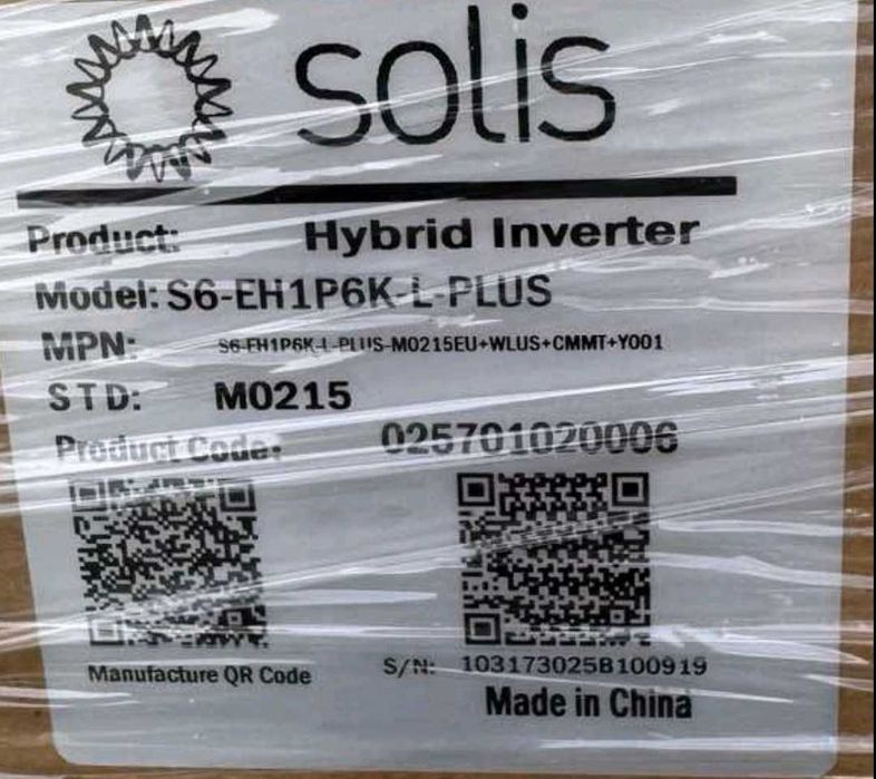 Хибриден инвертор "Solis"model:S6-EH 1 P6K-L- PLUSмонофазен Solis
