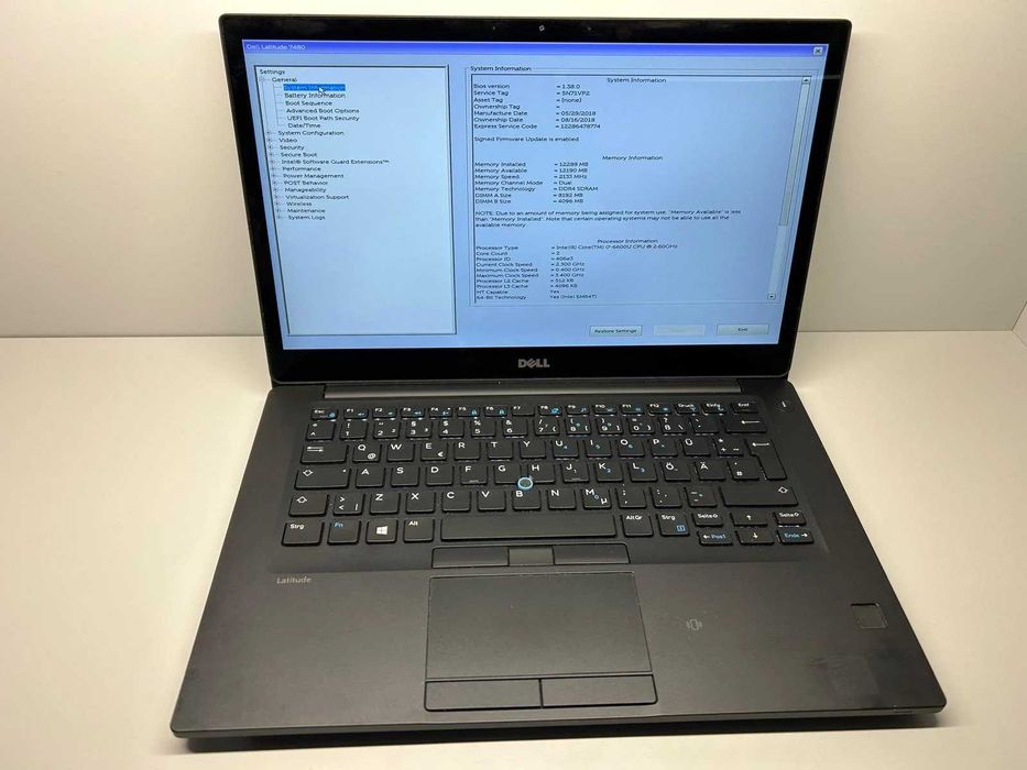 Laptop SH UltraBook Dell Latitude 7480 i7-6600U 12GB RAM  QHD