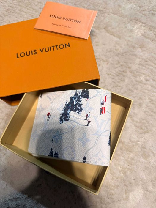 Portofel Louis Vuitton Monogram Alpine Ski, piele albă