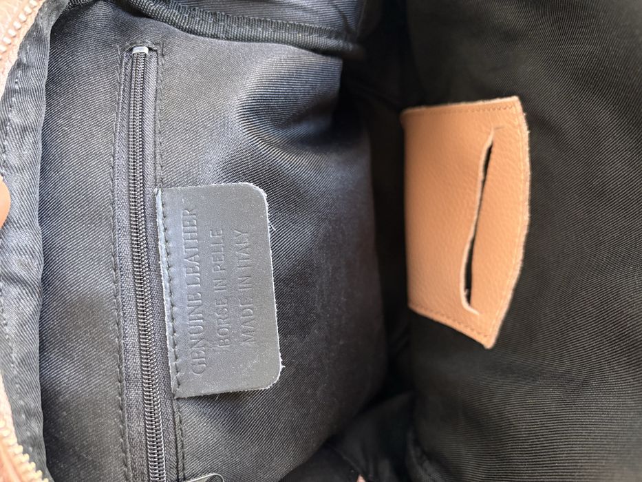 Rucsac/ Ghiozdan roz - piele naturala - made in Italy