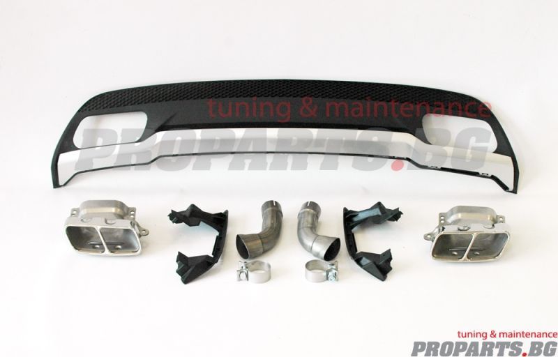 A45 AMG тип заден дифузер с накрайници