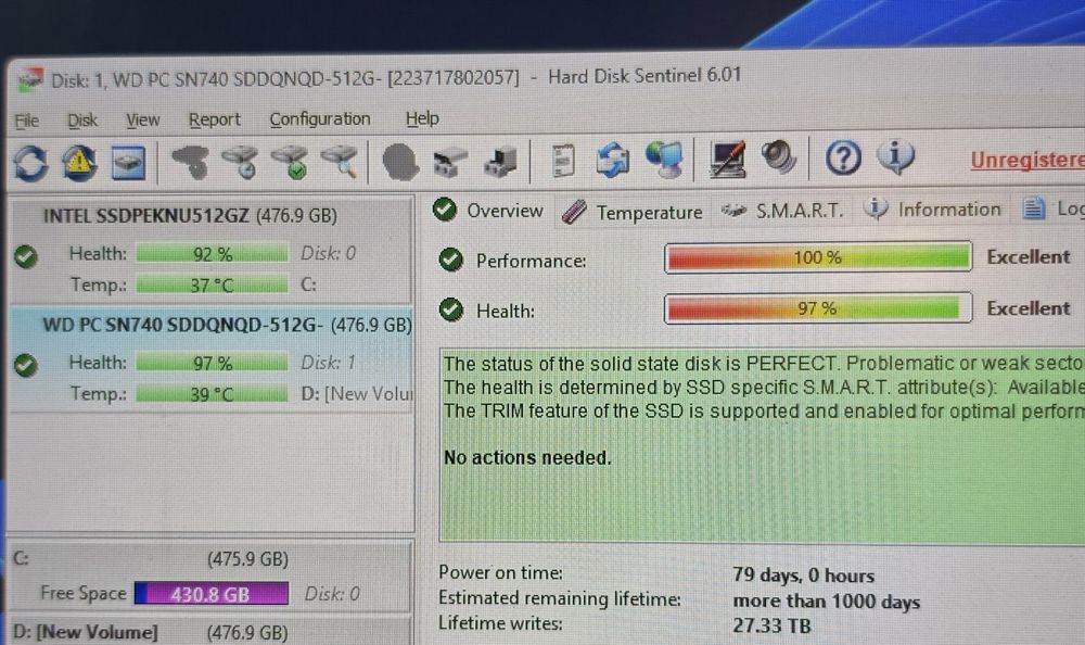 1TB NVMe PCI 4.0 x4 WD PC SN740