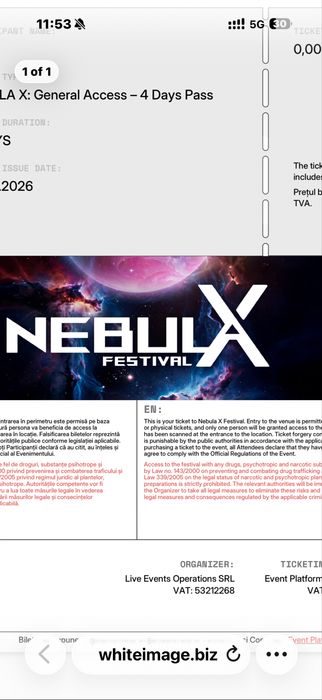 Invitatie Bratara Nebula X
