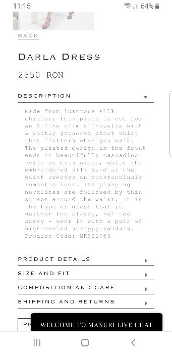 Rochie Manuri de ocazie